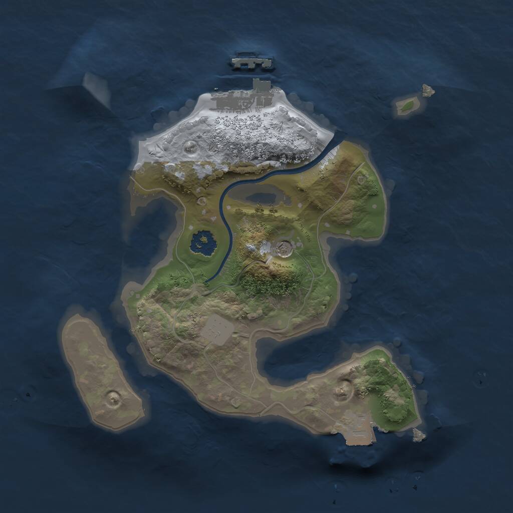 Rust Map: Procedural Map, Size: 2000, Seed: 582223930, 3 Monuments