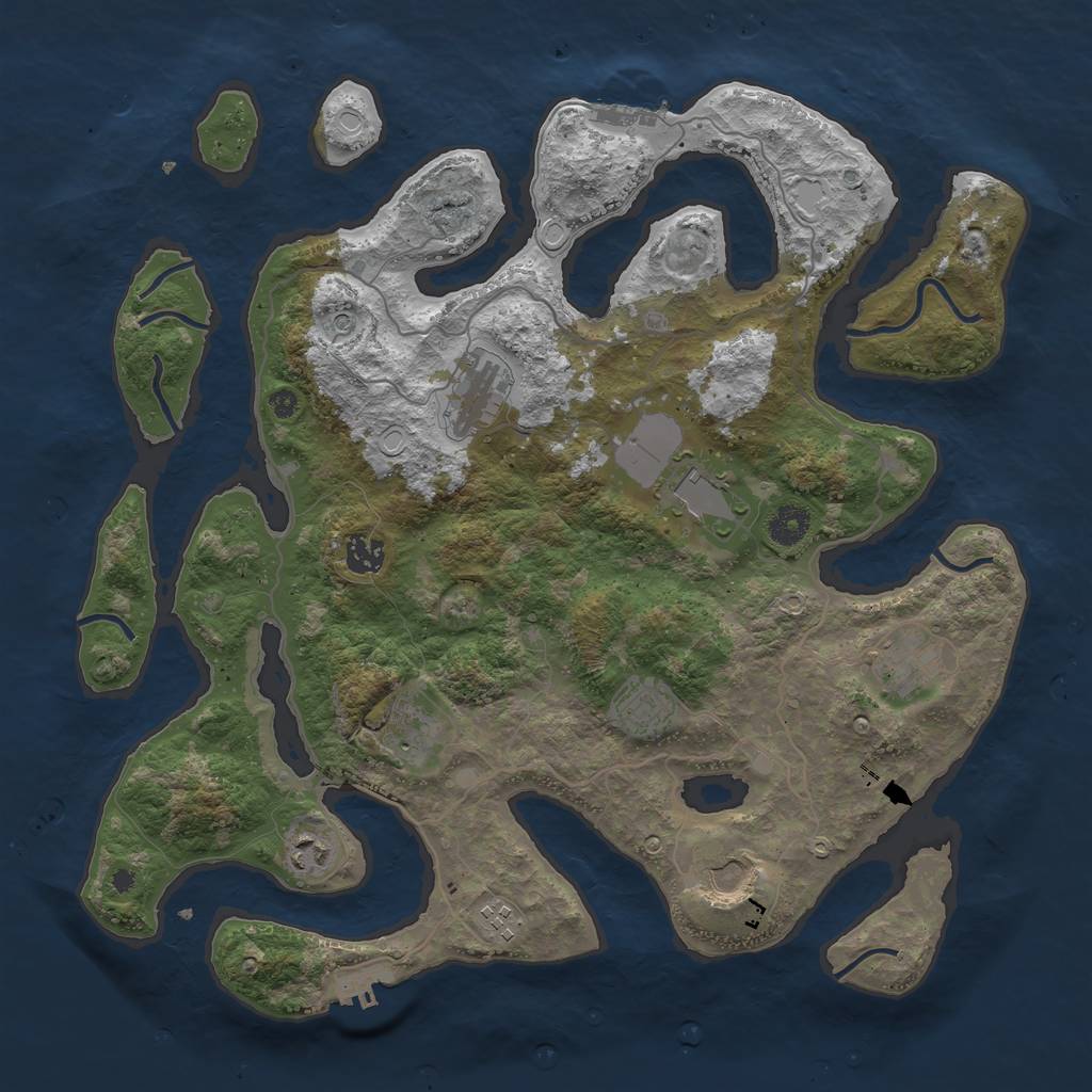 Rust Map: Procedural Map, Size: 4000, Seed: 457, 20 Monuments