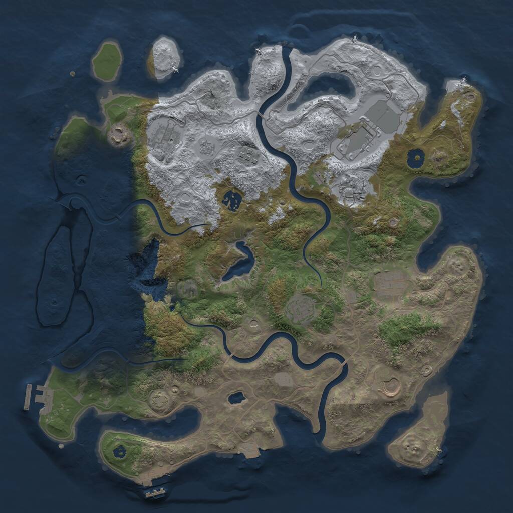 Rust Map: Procedural Map, Size: 4000, Seed: 457, 15 Monuments