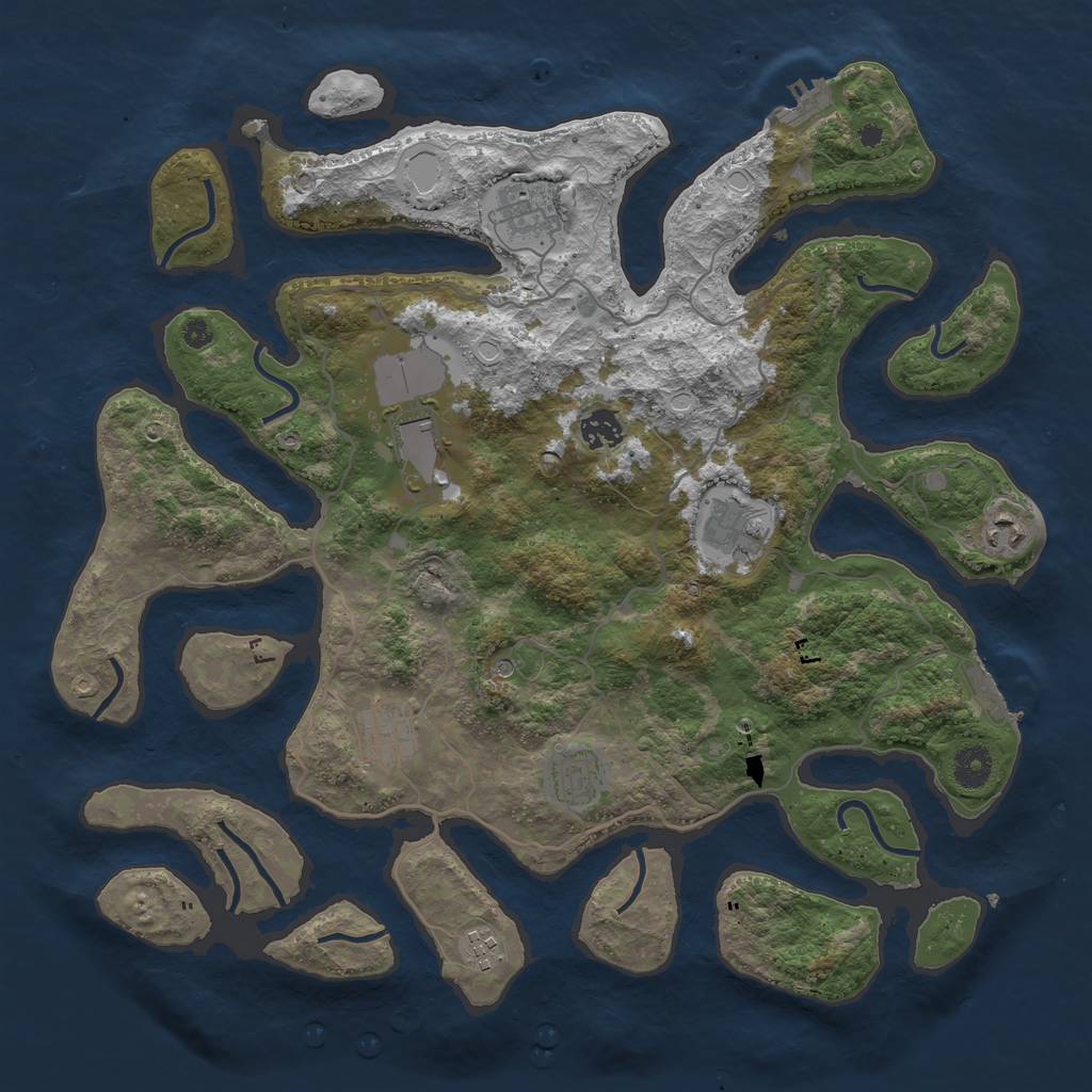 Rust Map: Procedural Map, Size: 4000, Seed: 212004, 19 Monuments