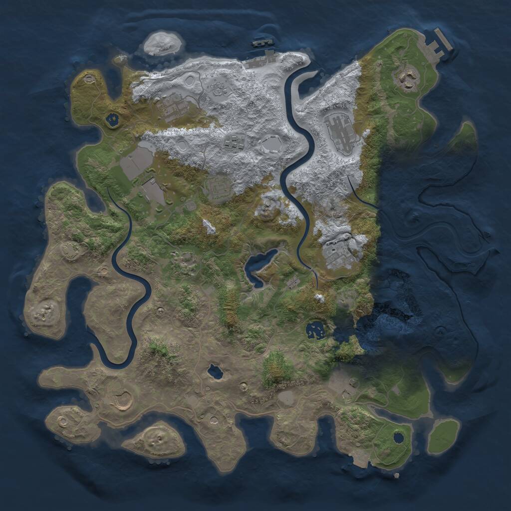 Rust Map: Procedural Map, Size: 4000, Seed: 212004, 17 Monuments