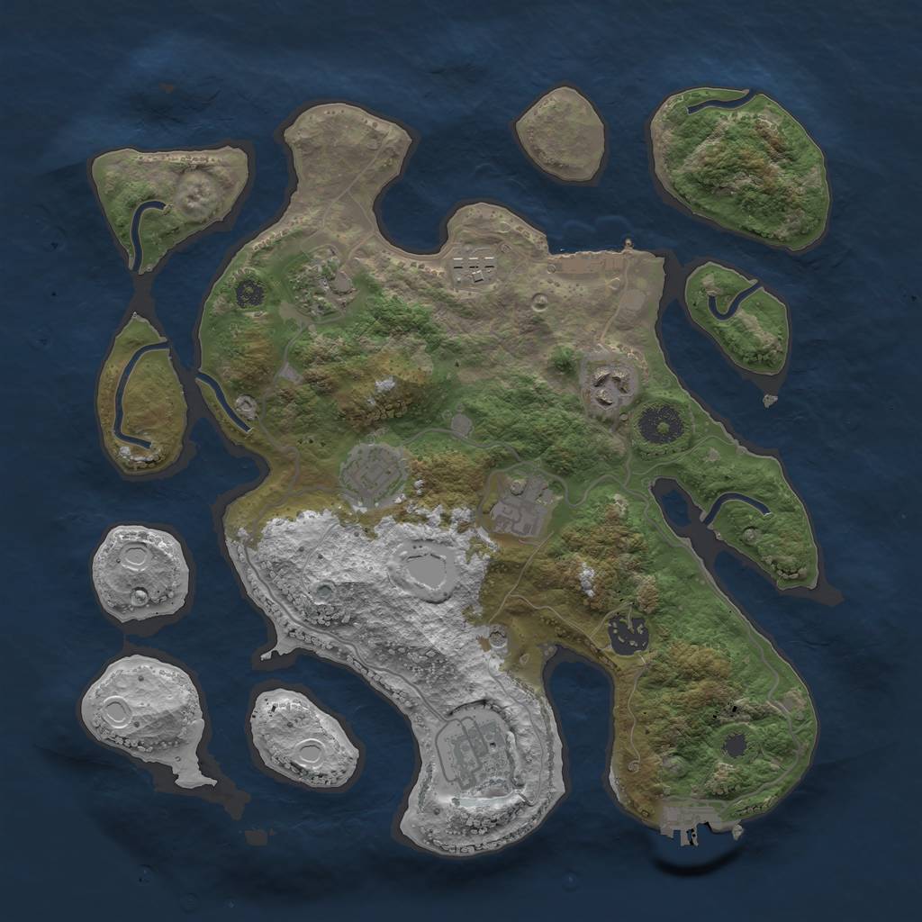 Rust Map: Procedural Map, Size: 3300, Seed: 25924776, 18 Monuments