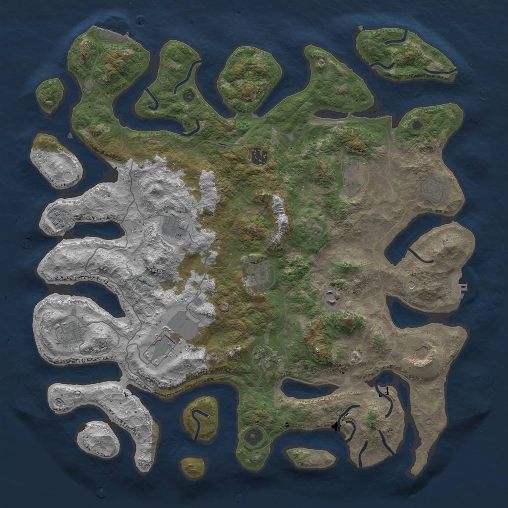 Rust Map: Procedural Map, Size: 4500, Seed: 1748984577, 22 Monuments