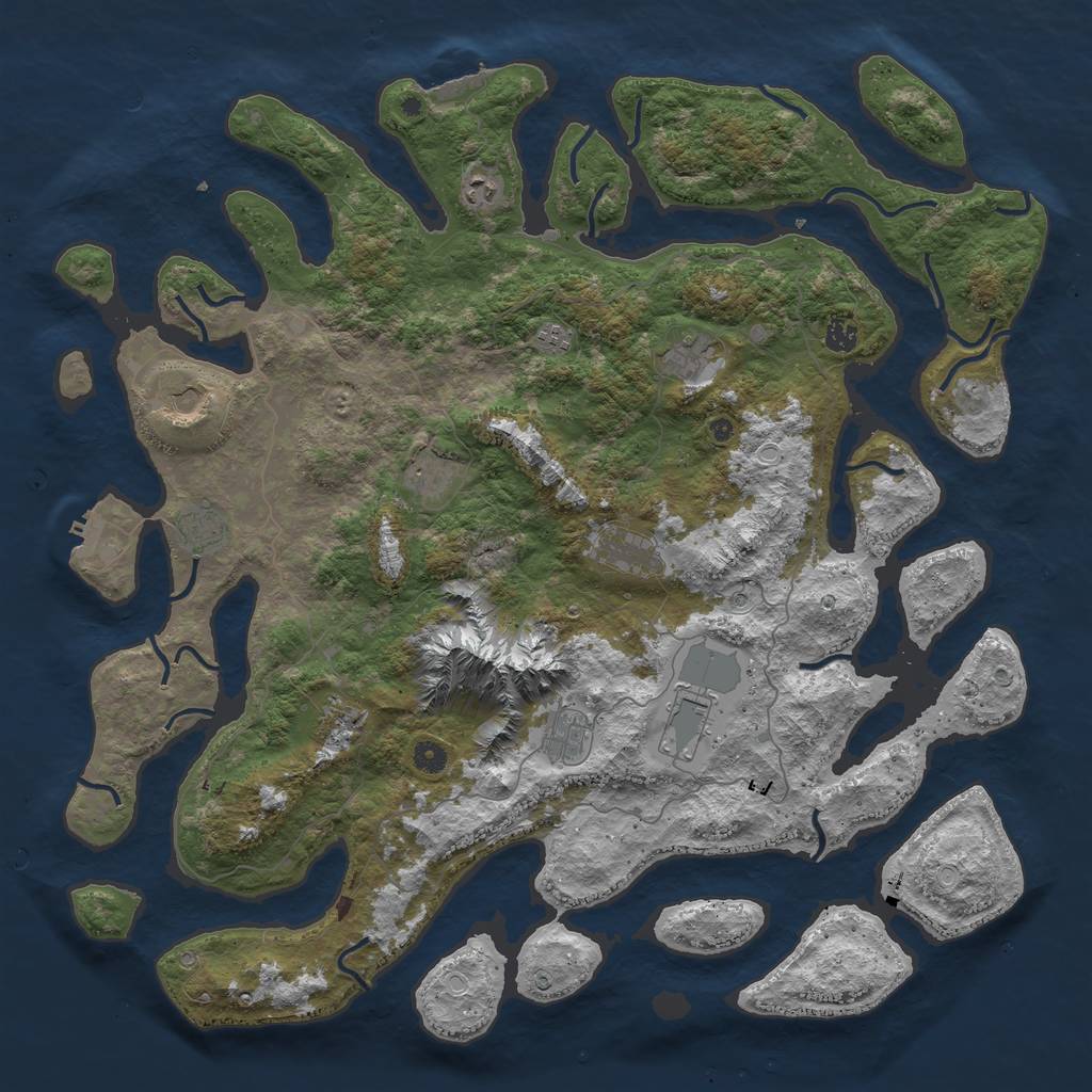 Rust Map: Procedural Map, Size: 5000, Seed: 54902135, 22 Monuments