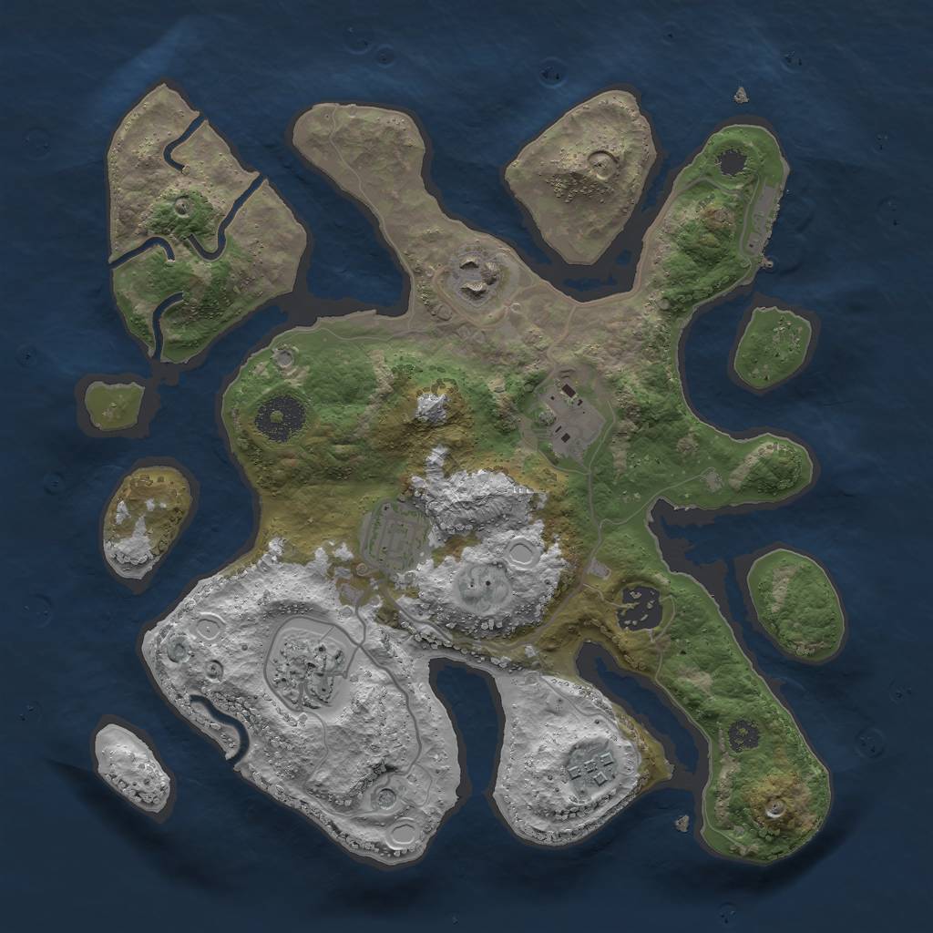 Rust Map: Procedural Map, Size: 3000, Seed: 254696, 16 Monuments