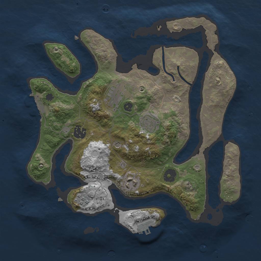 Rust Map: Procedural Map, Size: 3000, Seed: 116048, 16 Monuments