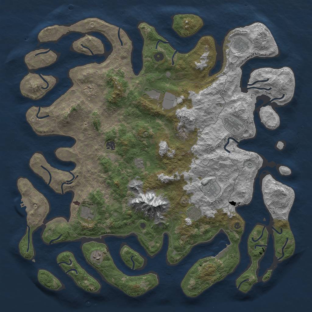 Rust Map: Procedural Map, Size: 5000, Seed: 2666, 21 Monuments
