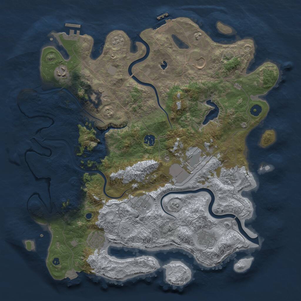 Rust Map: Procedural Map, Size: 4000, Seed: 5237420, 16 Monuments