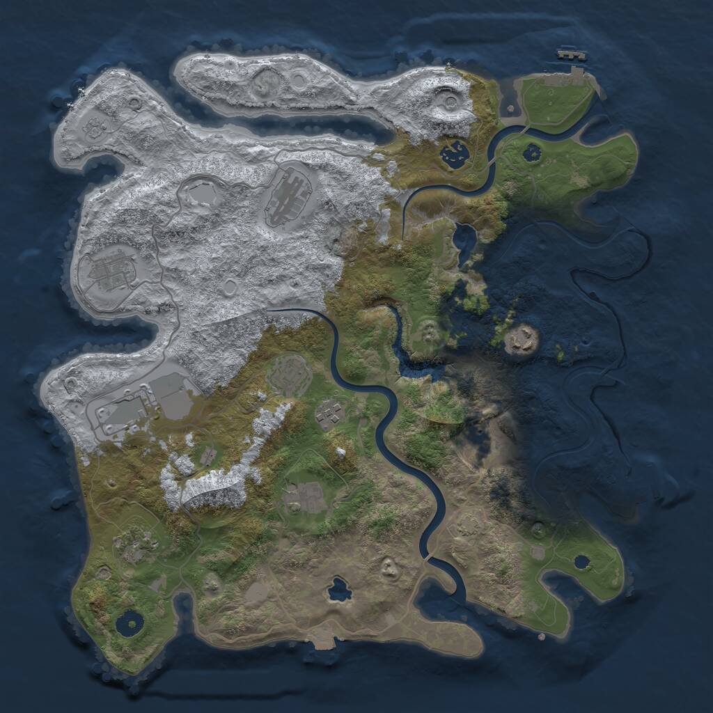 Rust Map: Procedural Map, Size: 4000, Seed: 34868, 16 Monuments