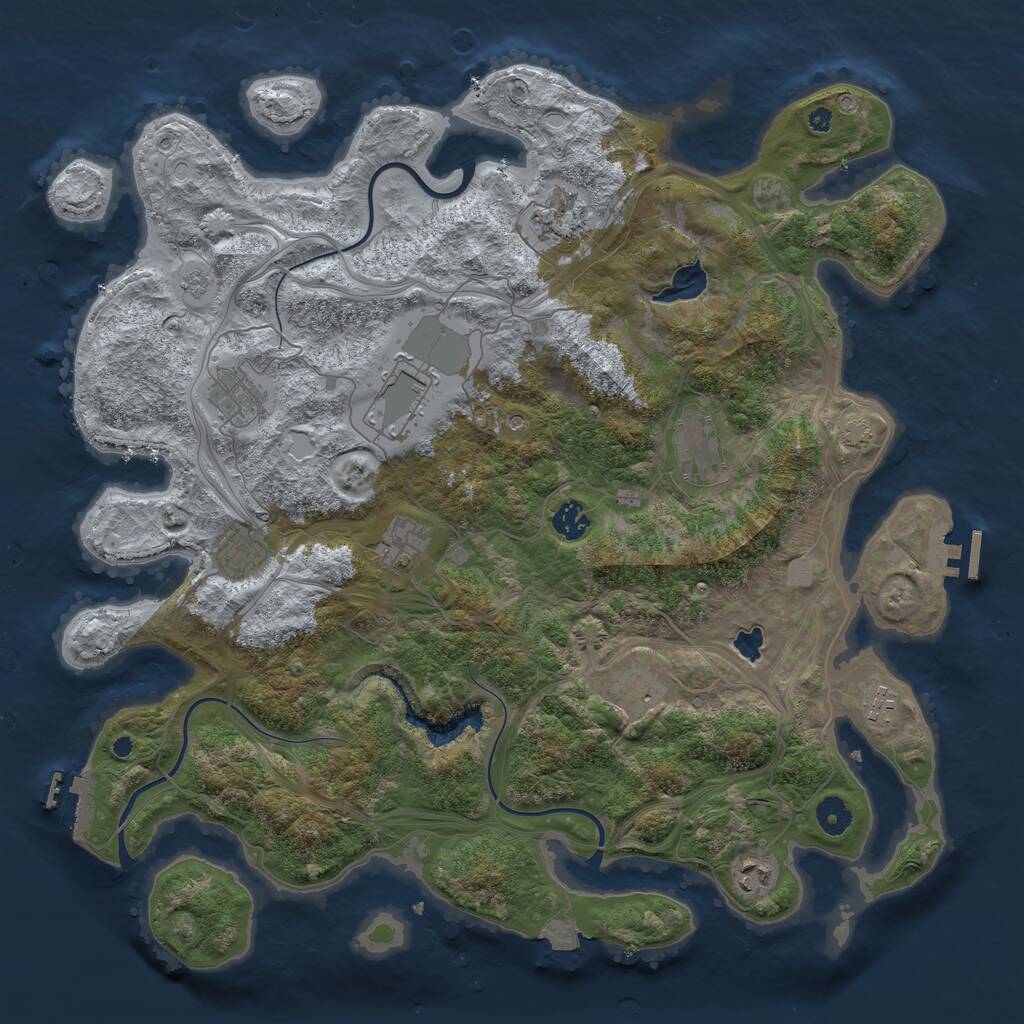 Rust Map: Procedural Map, Size: 4250, Seed: 1974507720, 16 Monuments