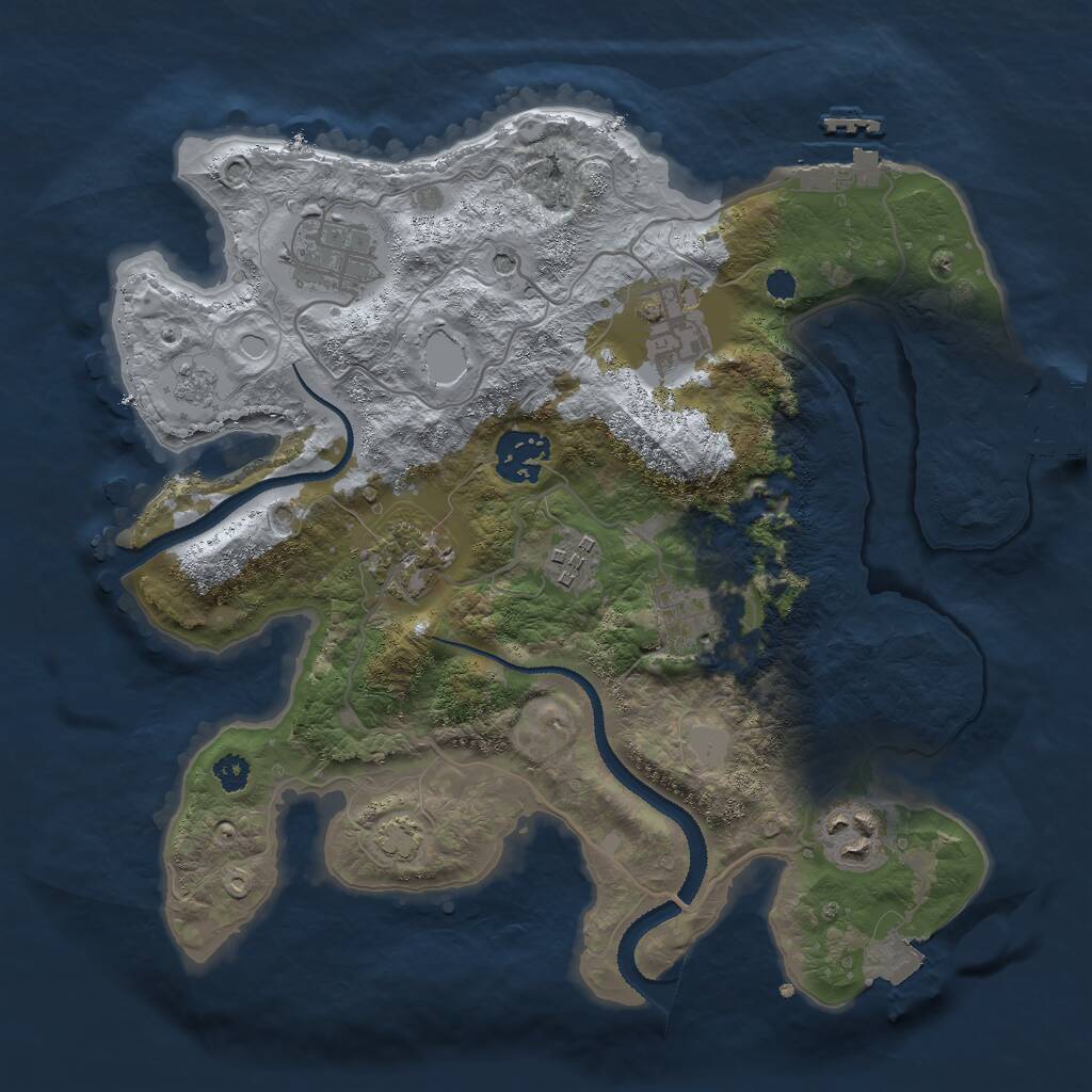 Rust Map: Procedural Map, Size: 3000, Seed: 5549321, 13 Monuments