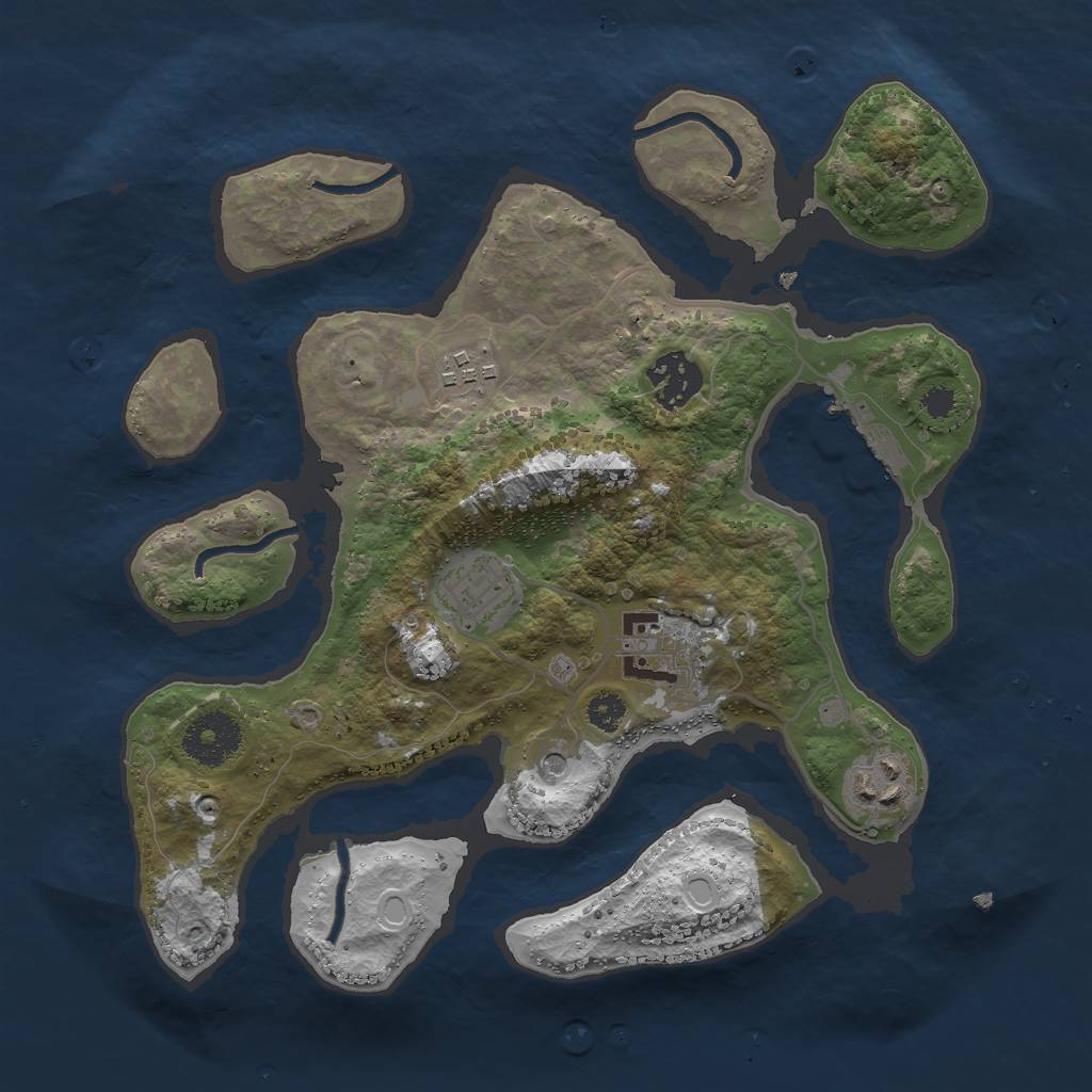 Rust Map: Procedural Map, Size: 3000, Seed: 27034580, 15 Monuments