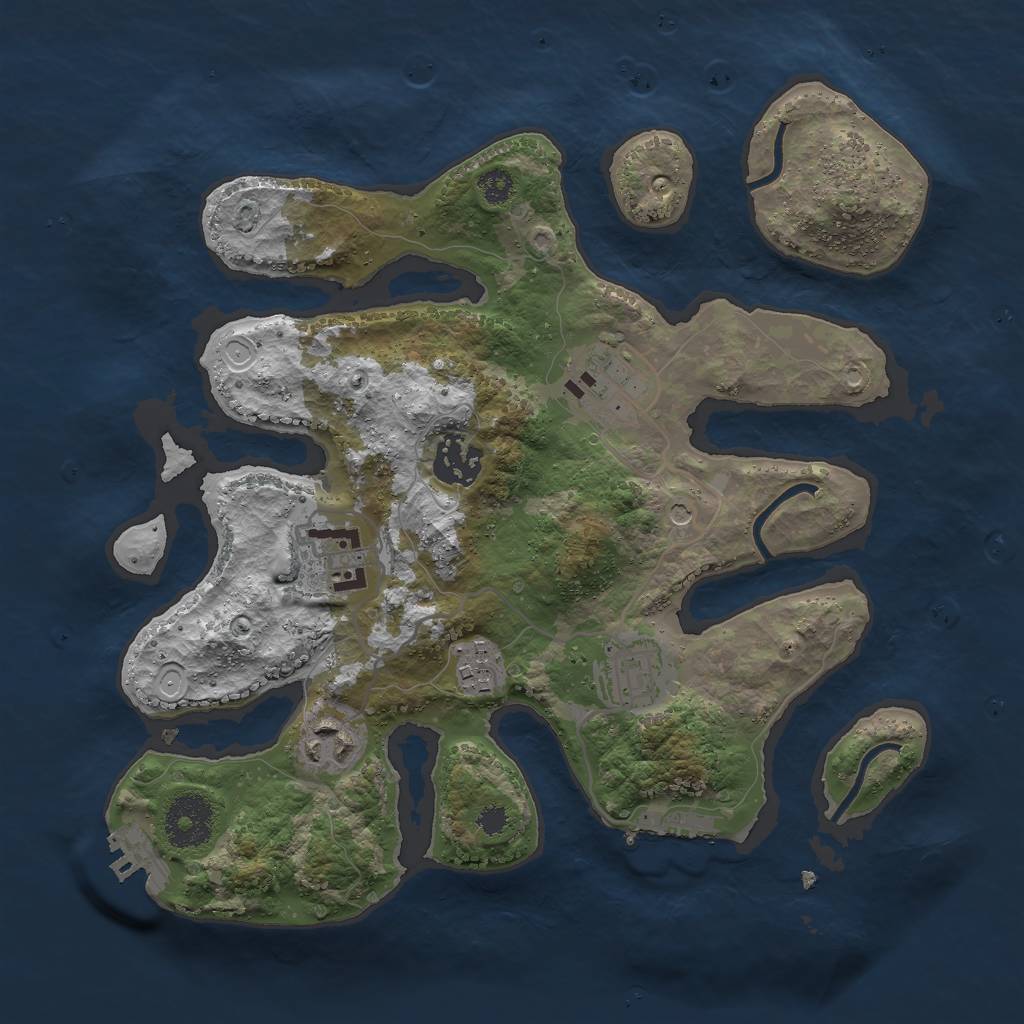 Rust Map: Procedural Map, Size: 3000, Seed: 930074876, 17 Monuments