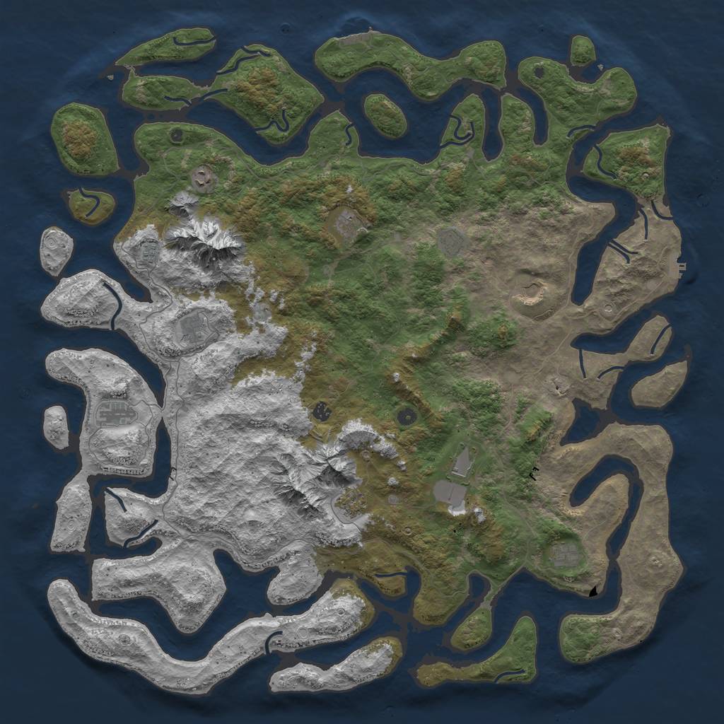 Rust Map: Procedural Map, Size: 6000, Seed: 1551634798, 22 Monuments