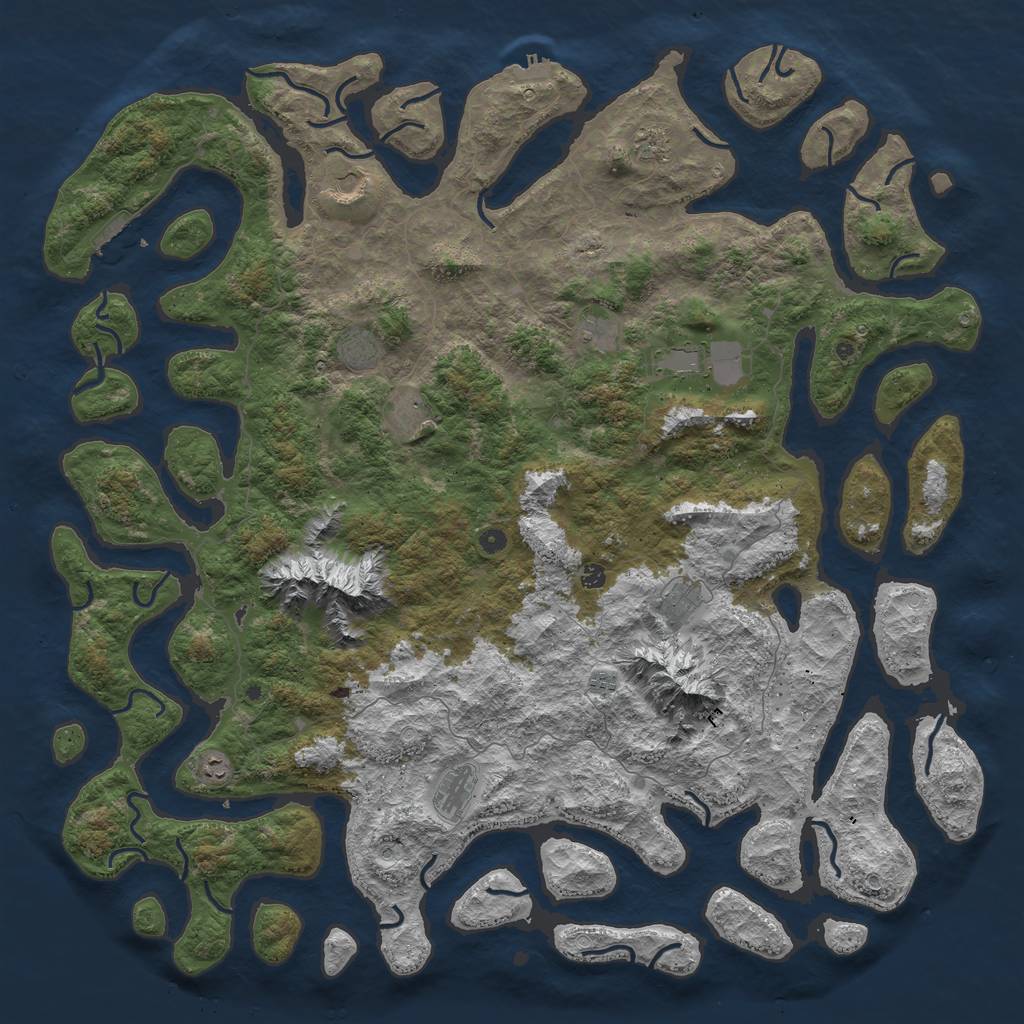 Rust Map: Procedural Map, Size: 6000, Seed: 12885748, 22 Monuments