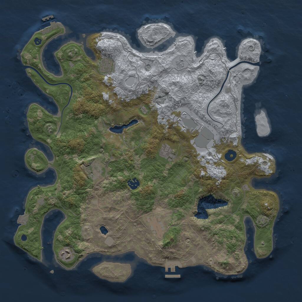 Rust Map: Procedural Map, Size: 4000, Seed: 7082021, 13 Monuments