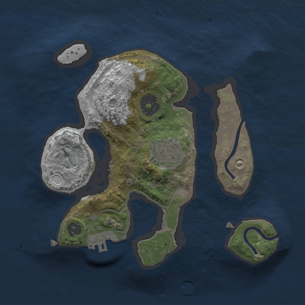 Rust Map: Procedural Map, Size: 2200, Seed: 3235464, 10 Monuments