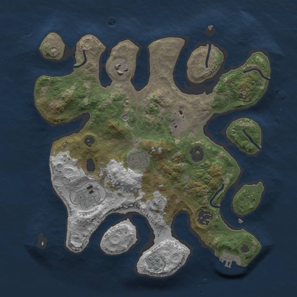 Rust Map: Procedural Map, Size: 3000, Seed: 6523487, 16 Monuments