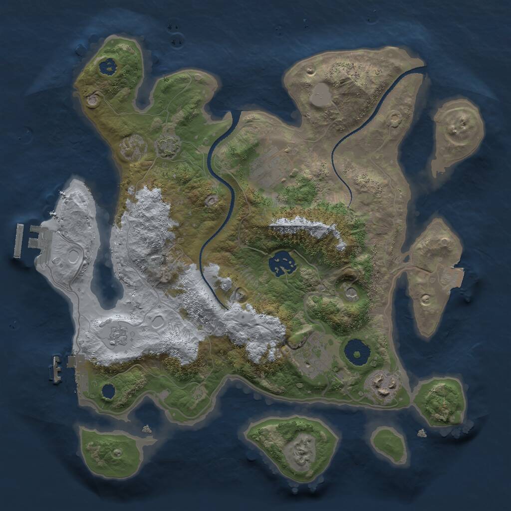 Rust Map: Procedural Map, Size: 3000, Seed: 152415596, 10 Monuments