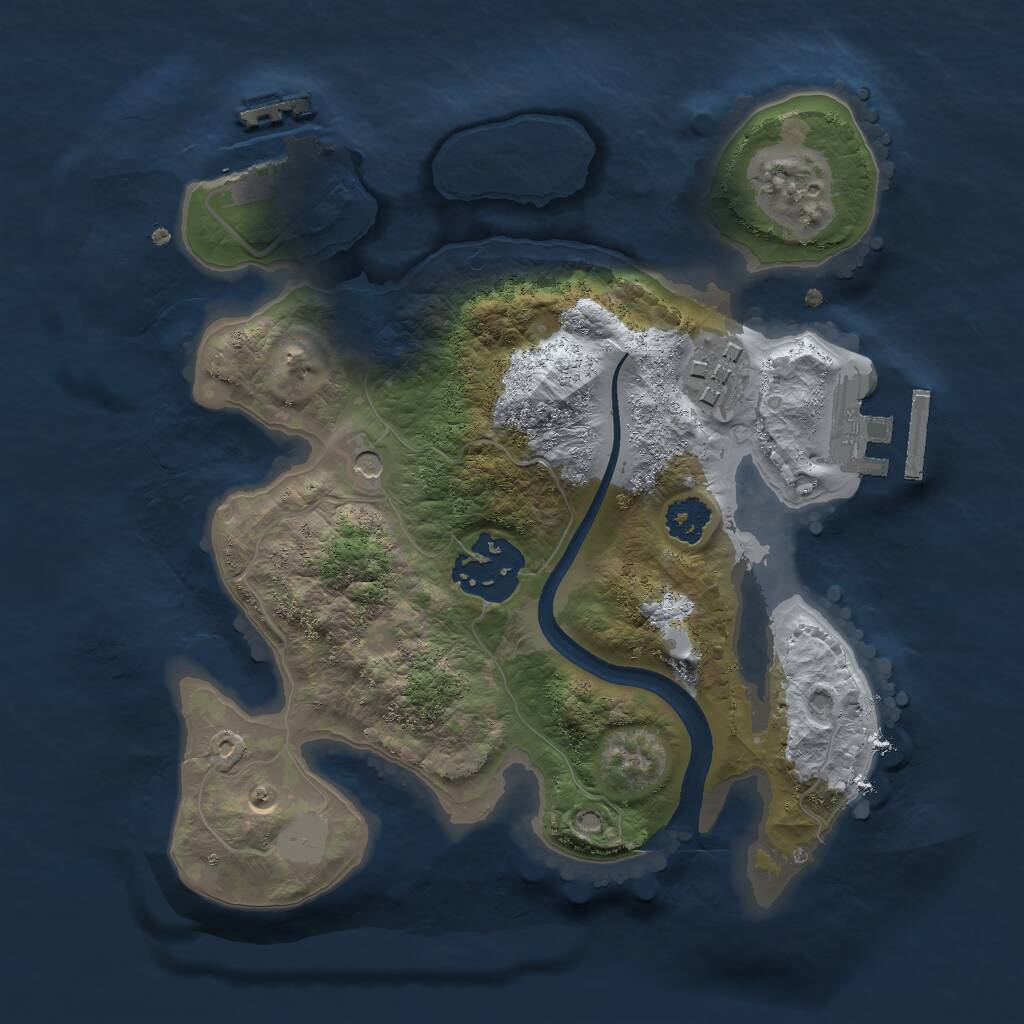 Rust Map: Procedural Map, Size: 2300, Seed: 64565, 6 Monuments