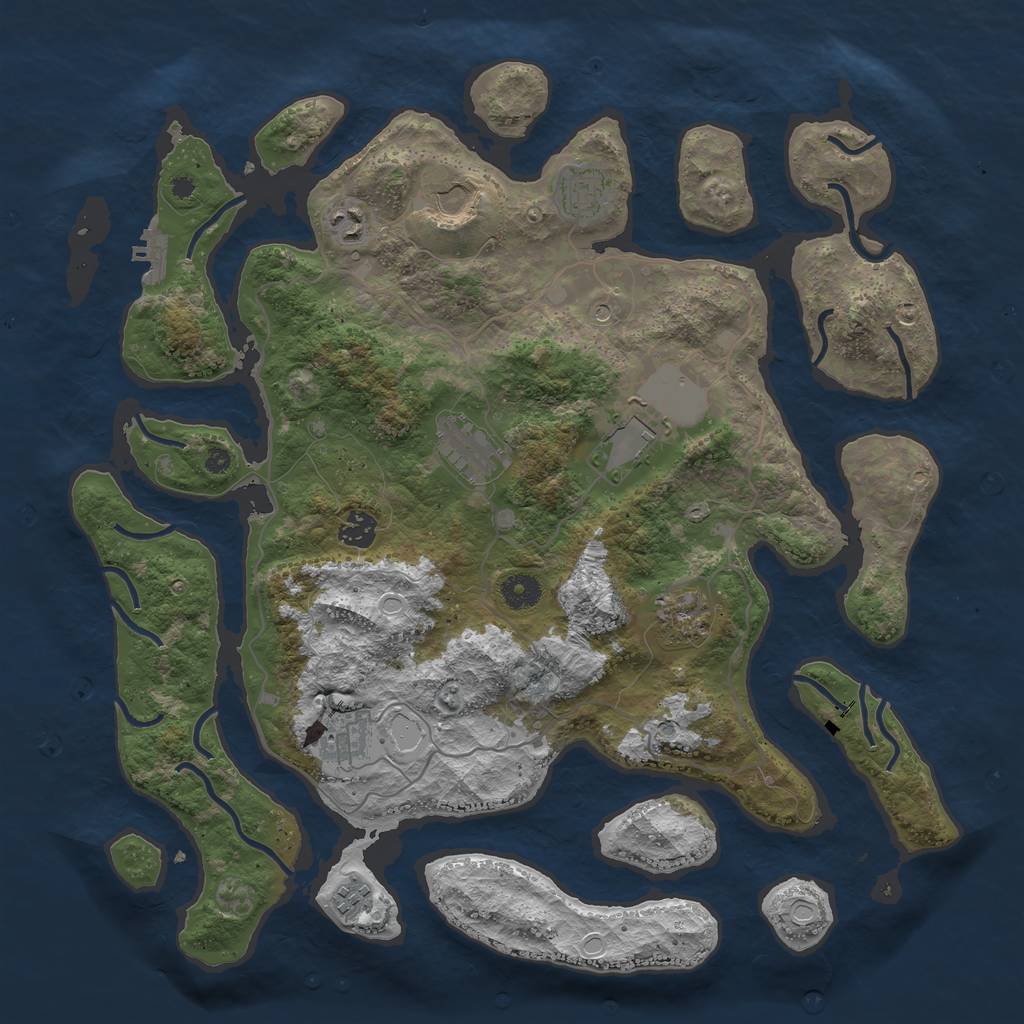 Rust Map: Procedural Map, Size: 4100, Seed: 201509213, 19 Monuments