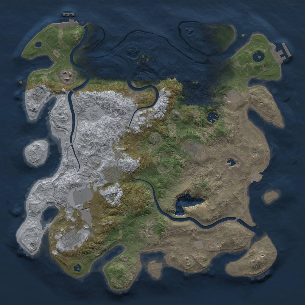 Rust Map: Procedural Map, Size: 4000, Seed: 92374811, 15 Monuments