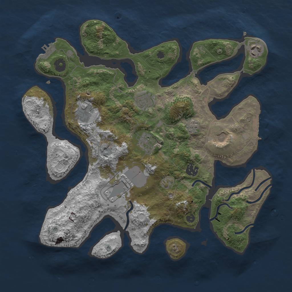 Rust Map: Procedural Map, Size: 3500, Seed: 626812108, 18 Monuments