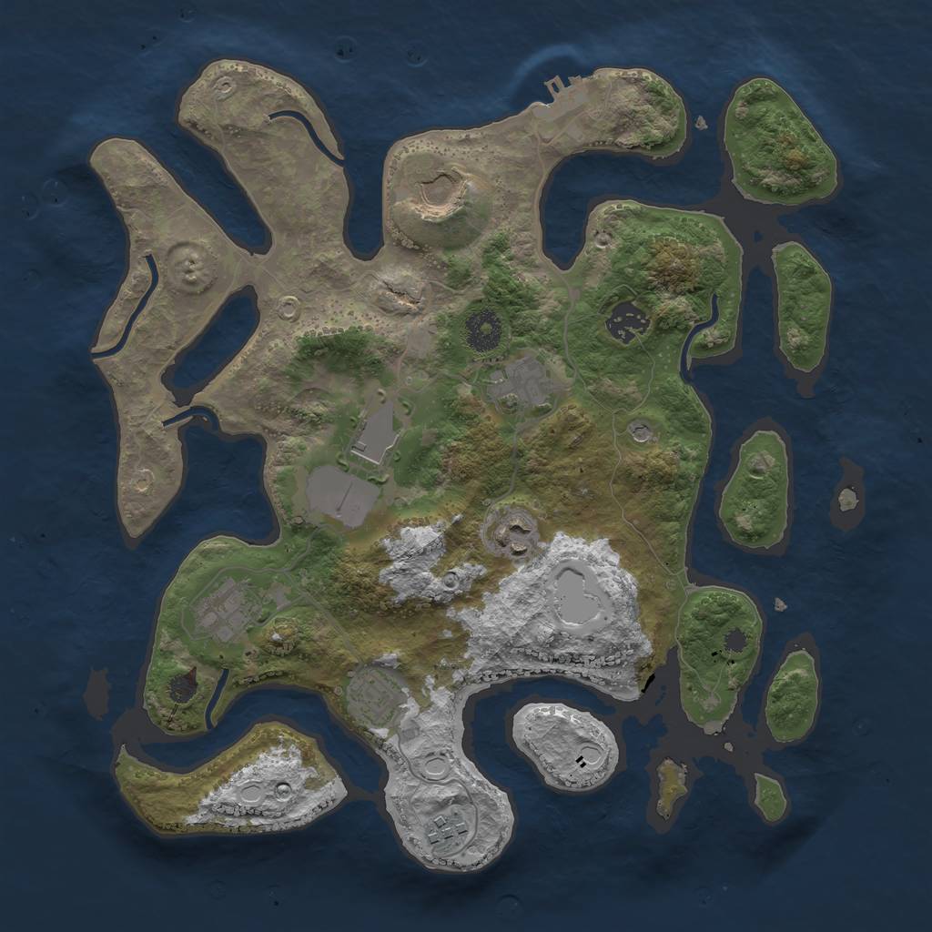 Rust Map: Procedural Map, Size: 3500, Seed: 764, 18 Monuments