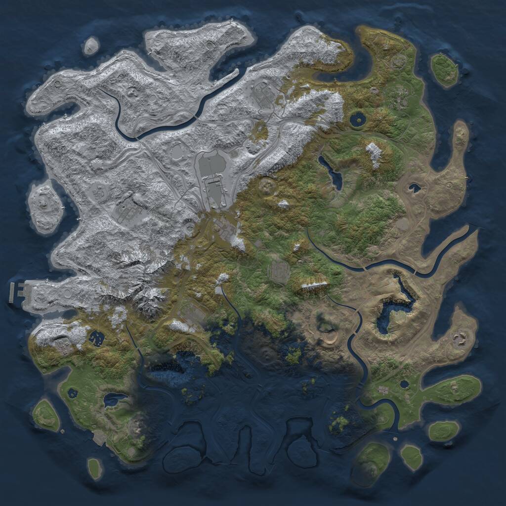Rust Map: Procedural Map, Size: 5000, Seed: 1756222, 16 Monuments