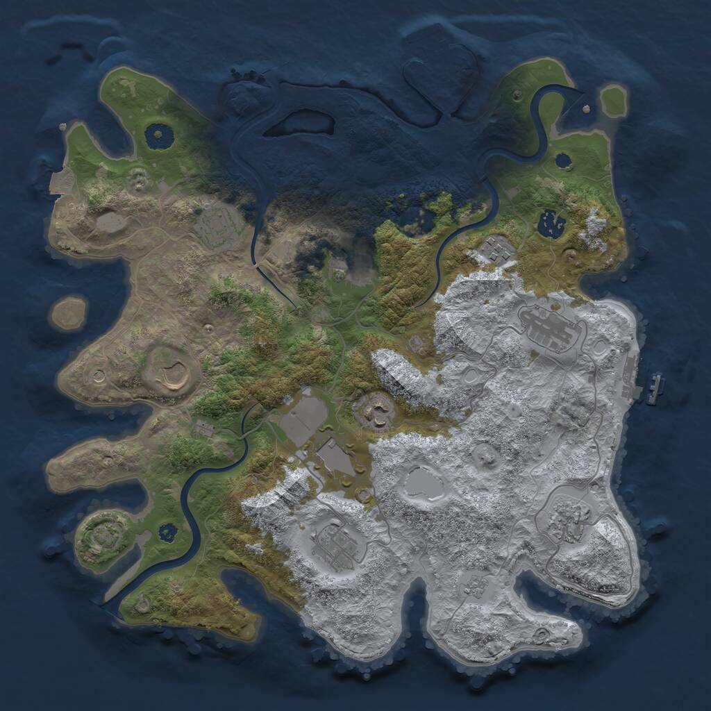 Rust Map: Procedural Map, Size: 3800, Seed: 1446575438, 16 Monuments