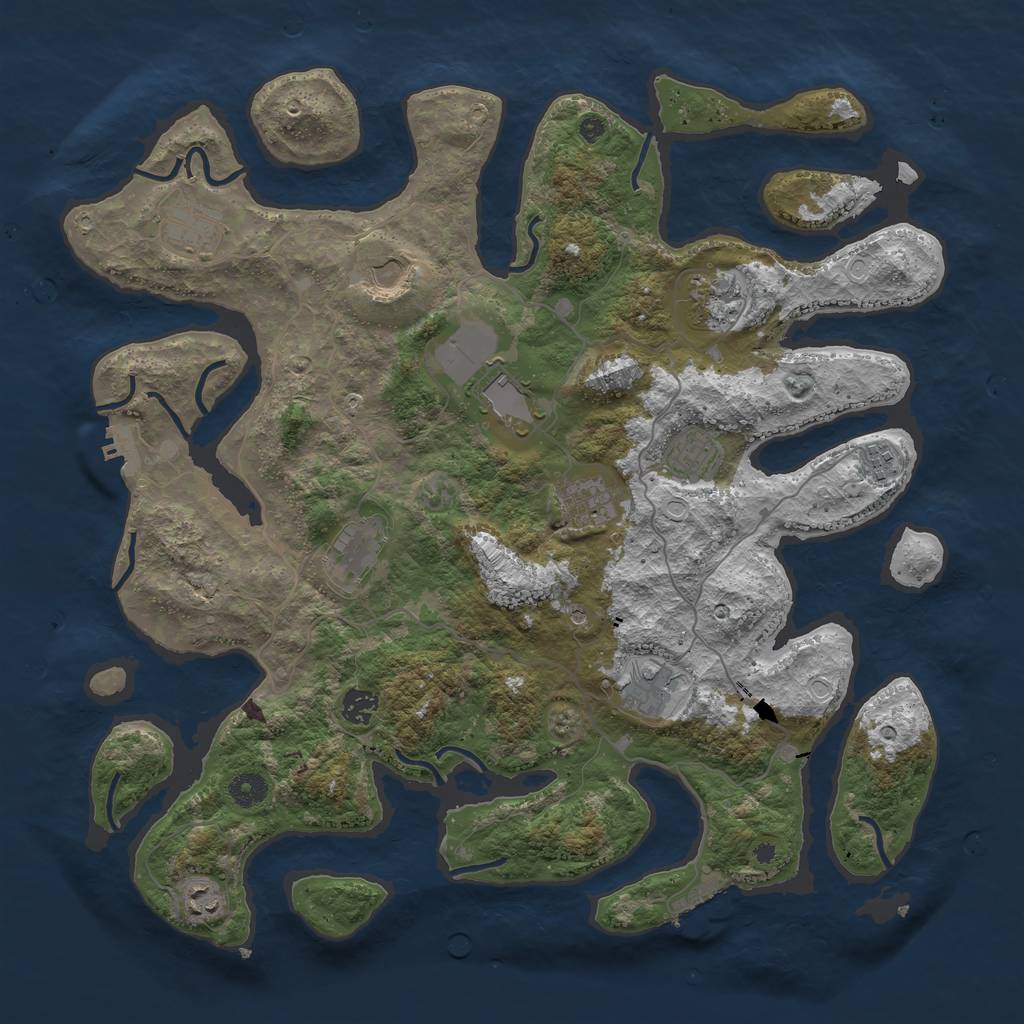 Rust Map: Procedural Map, Size: 4250, Seed: 813763477, 22 Monuments