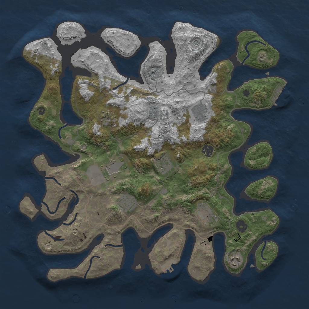 Rust Map: Procedural Map, Size: 4000, Seed: 24165744, 20 Monuments