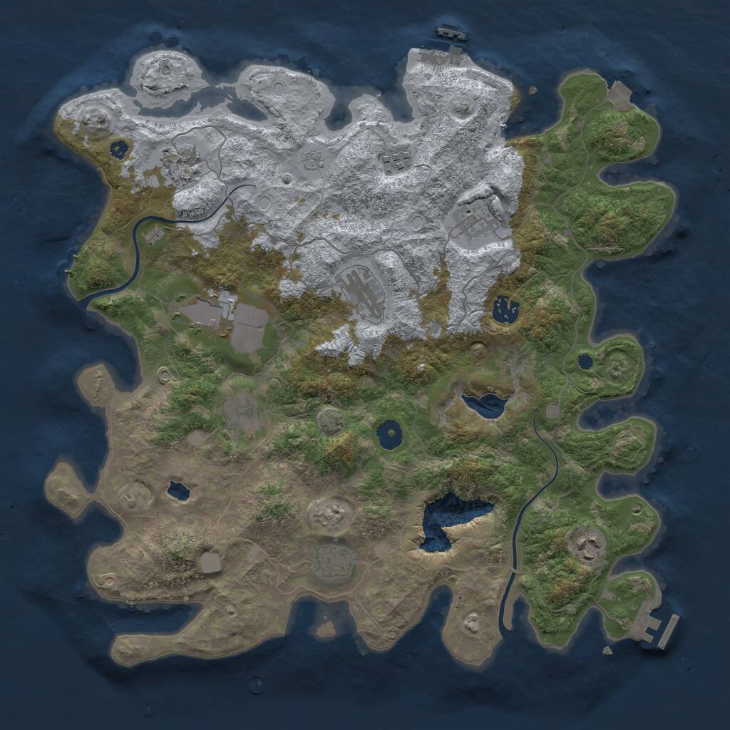Rust Map: Procedural Map, Size: 4000, Seed: 24165744, 14 Monuments