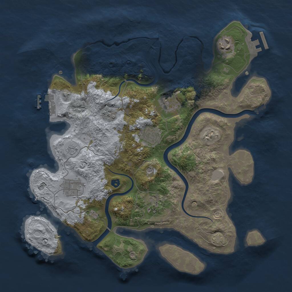 Rust Map: Procedural Map, Size: 3250, Seed: 356723, 12 Monuments
