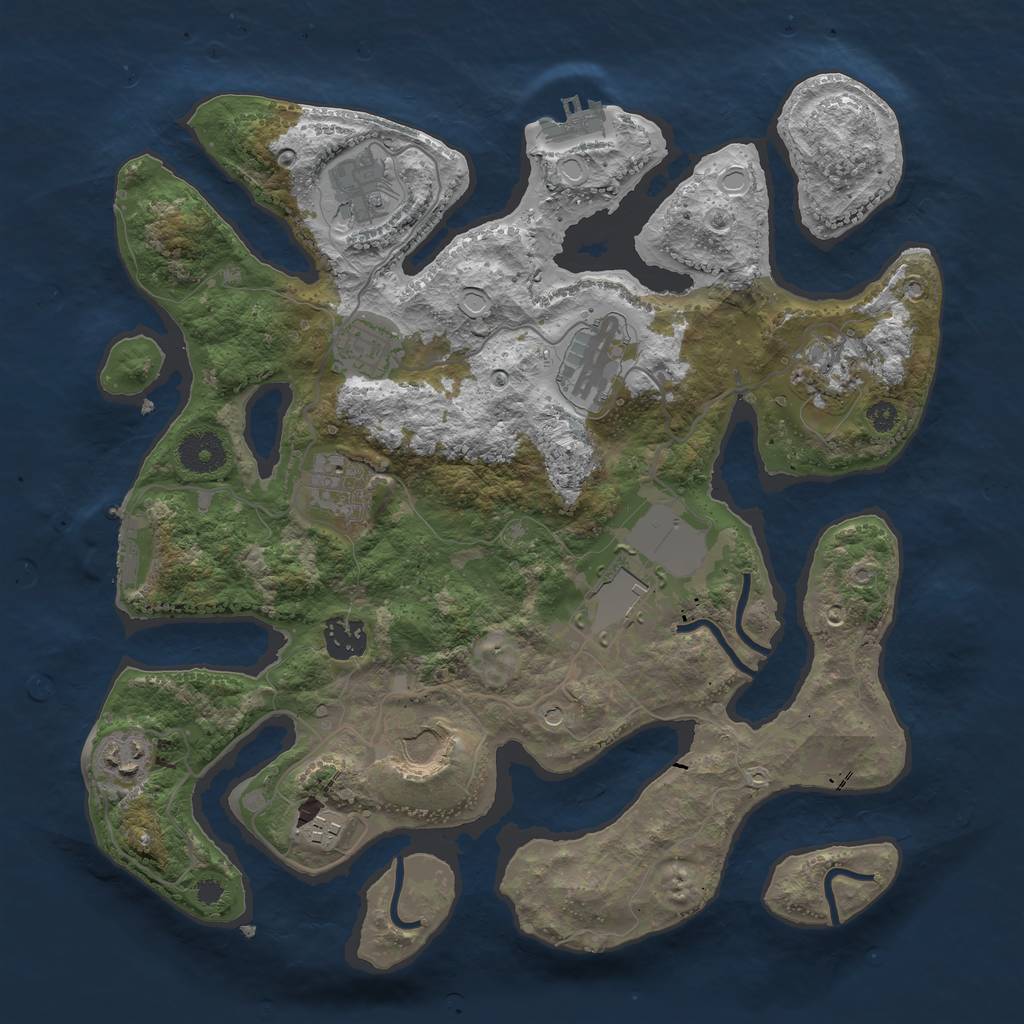 Rust Map: Procedural Map, Size: 3500, Seed: 2087464749, 21 Monuments