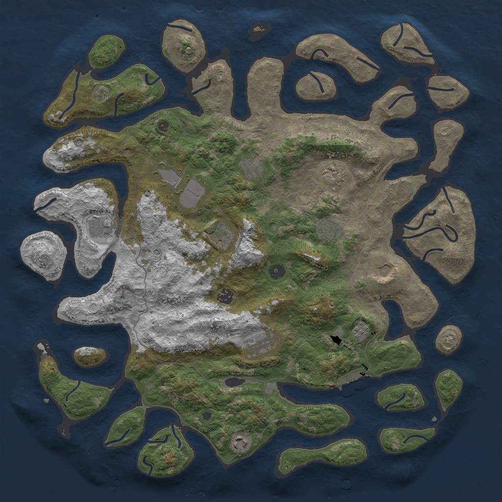 Rust Map: Procedural Map, Size: 4800, Seed: 314159999, 21 Monuments