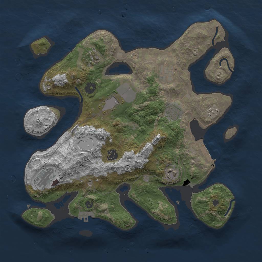 Rust Map: Procedural Map, Size: 3500, Seed: 944562382, 19 Monuments