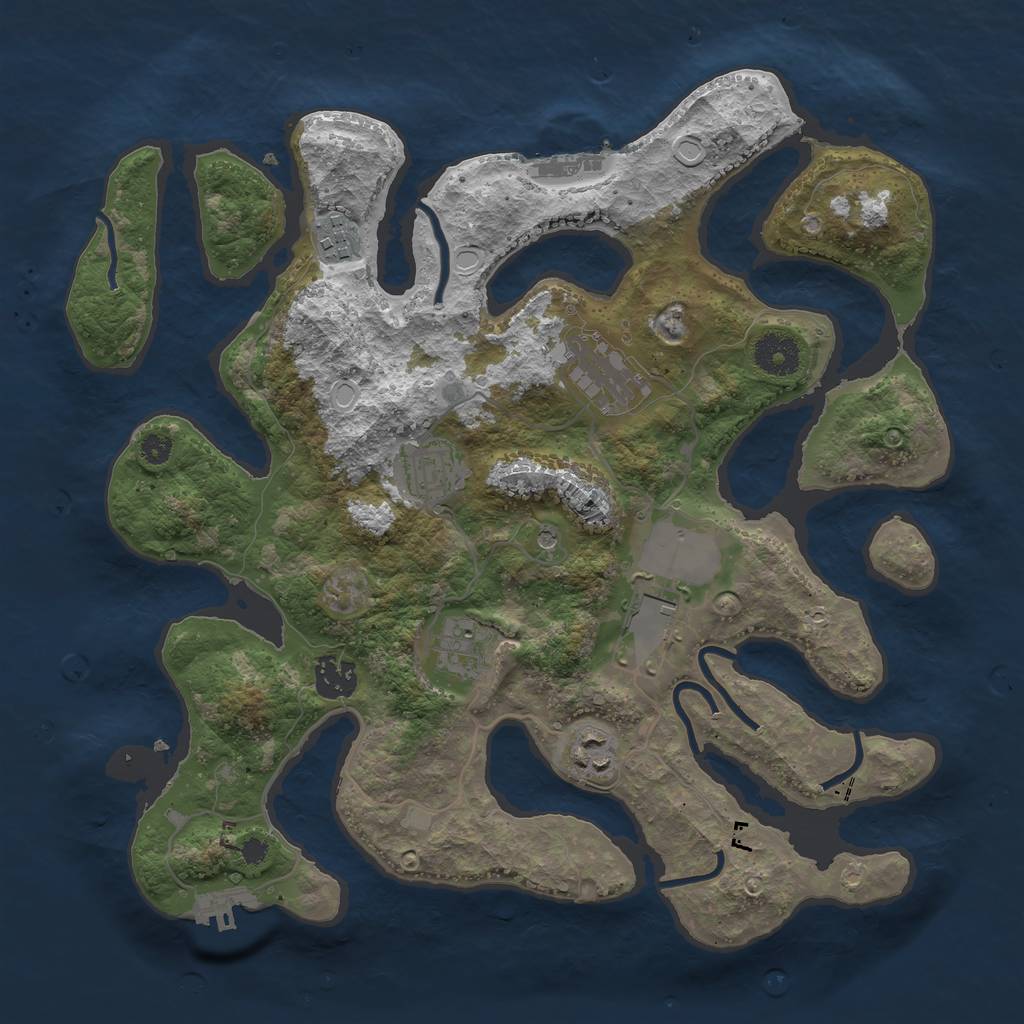 Rust Map: Procedural Map, Size: 3500, Seed: 87538, 18 Monuments