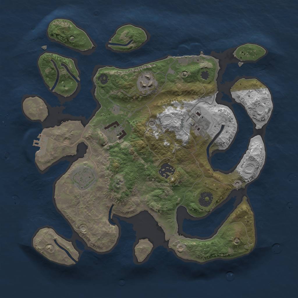 Rust Map: Procedural Map, Size: 3000, Seed: 8082021, 16 Monuments