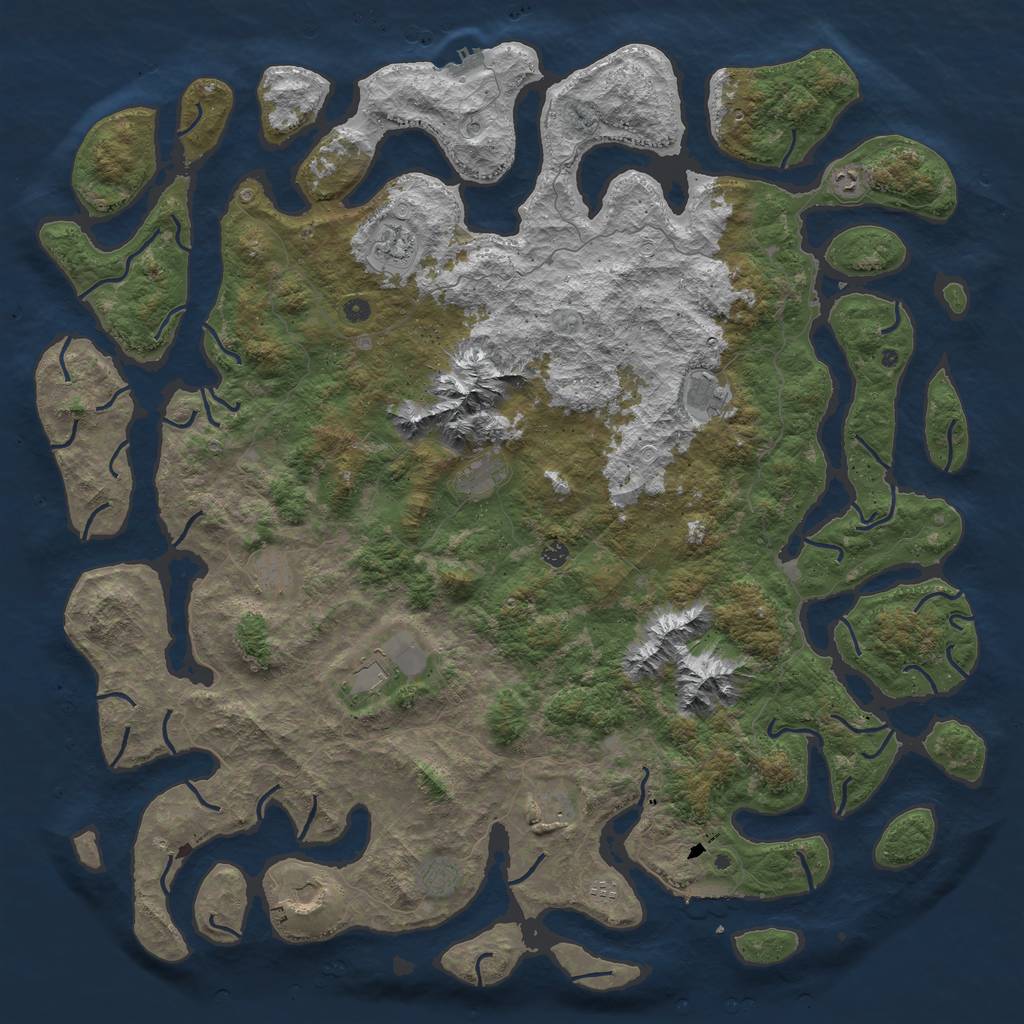 Rust Map: Procedural Map, Size: 6000, Seed: 10217137, 22 Monuments