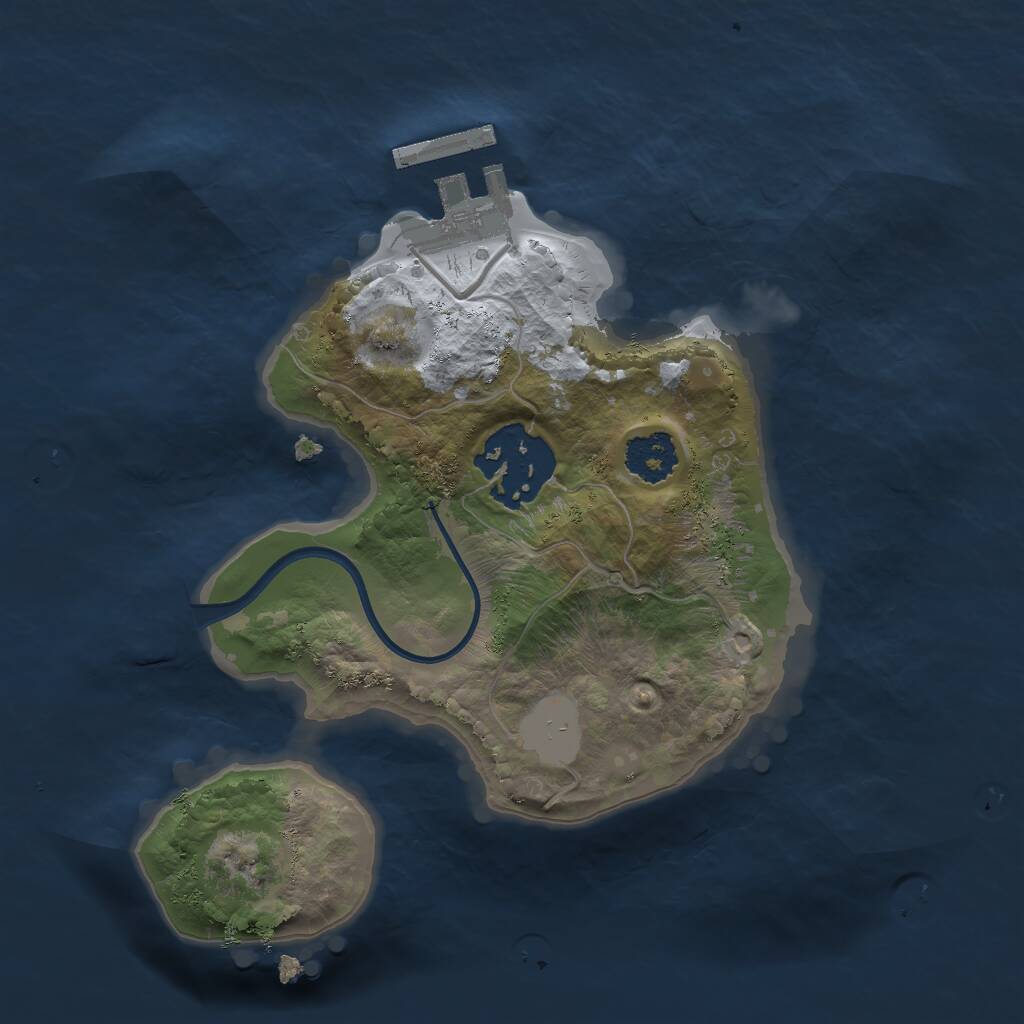 Rust Map: Procedural Map, Size: 2000, Seed: 54183, 3 Monuments