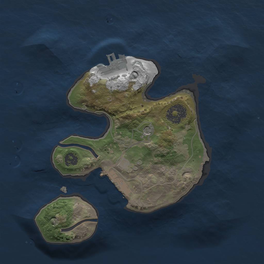 Rust Map: Procedural Map, Size: 2000, Seed: 54183, 10 Monuments