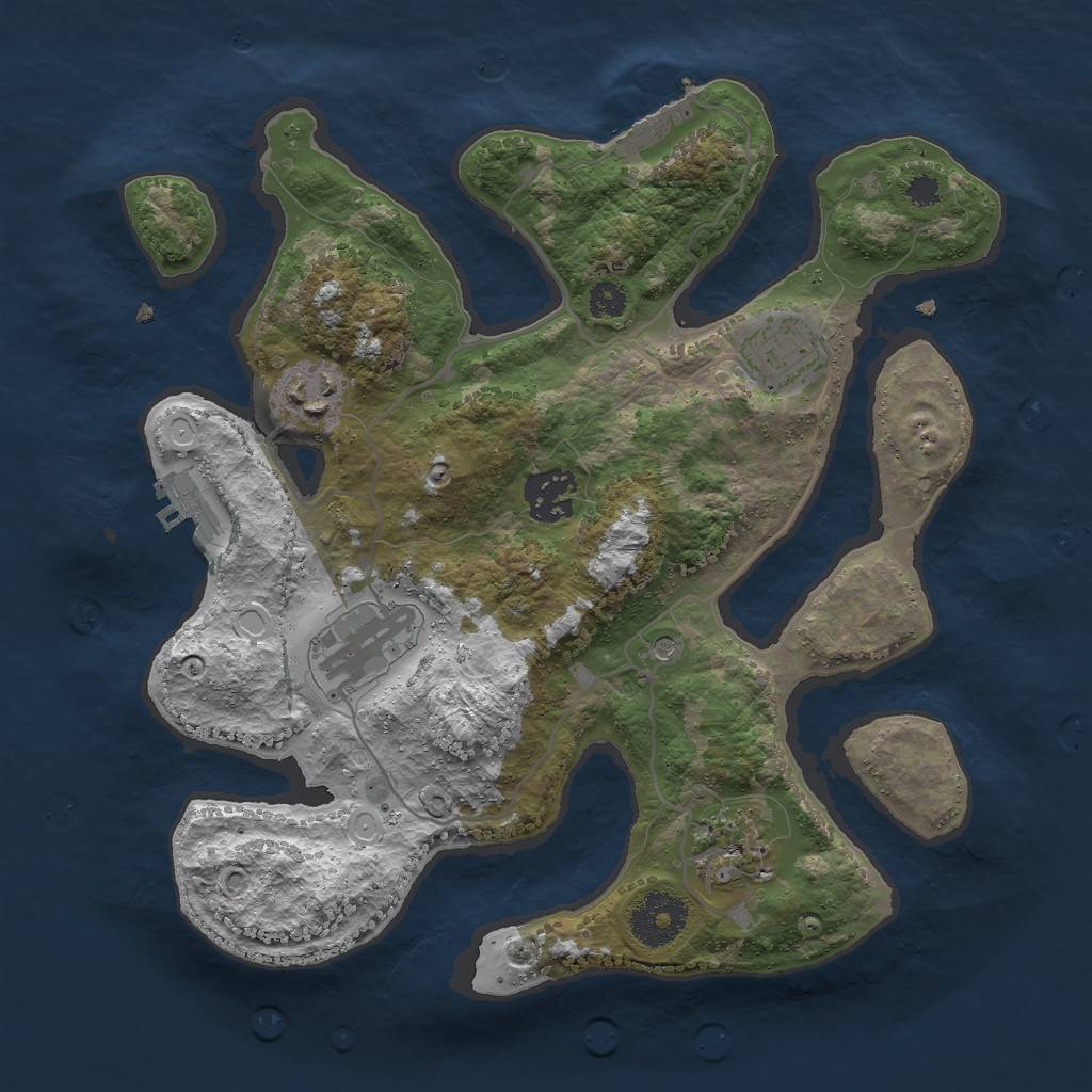 Rust Map: Procedural Map, Size: 3000, Seed: 1597534862, 16 Monuments