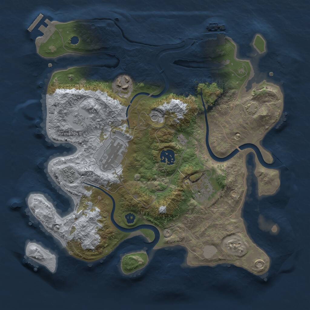 Rust Map: Procedural Map, Size: 3000, Seed: 1463815400, 11 Monuments
