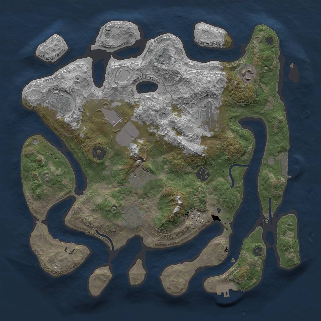 Rust Map: Procedural Map, Size: 3500, Seed: 76076013, 19 Monuments