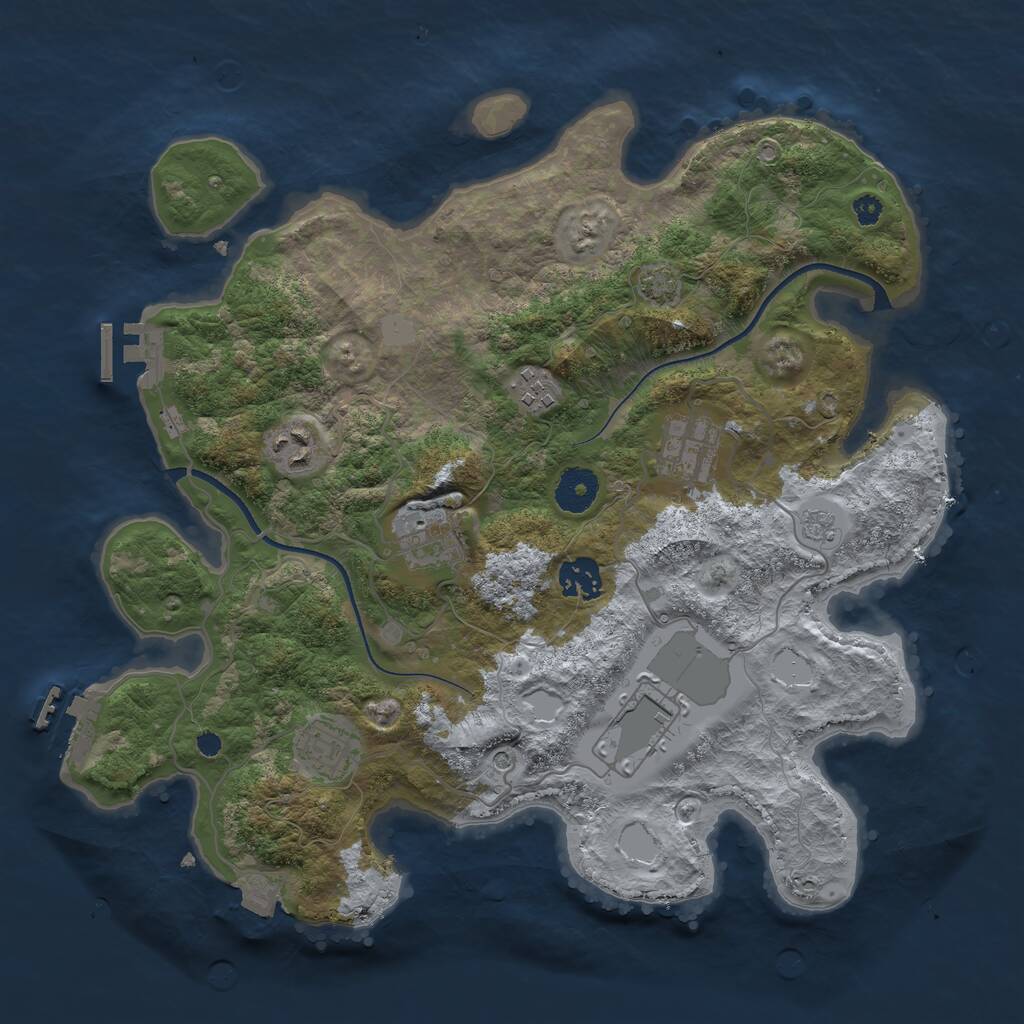 Rust Map: Procedural Map, Size: 3500, Seed: 78172312, 13 Monuments