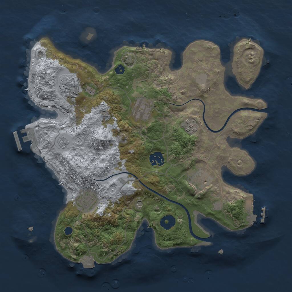 Rust Map: Procedural Map, Size: 3000, Seed: 1669077262, 12 Monuments