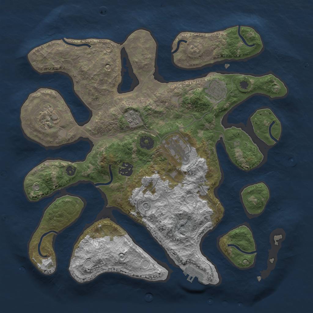 Rust Map: Procedural Map, Size: 3250, Seed: 526712, 15 Monuments