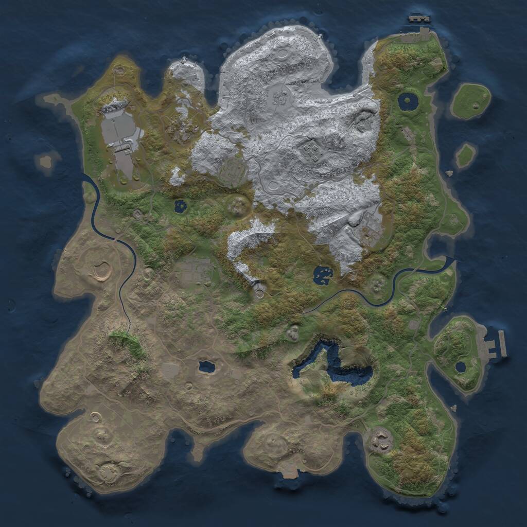 Rust Map: Procedural Map, Size: 4000, Seed: 8031972, 15 Monuments