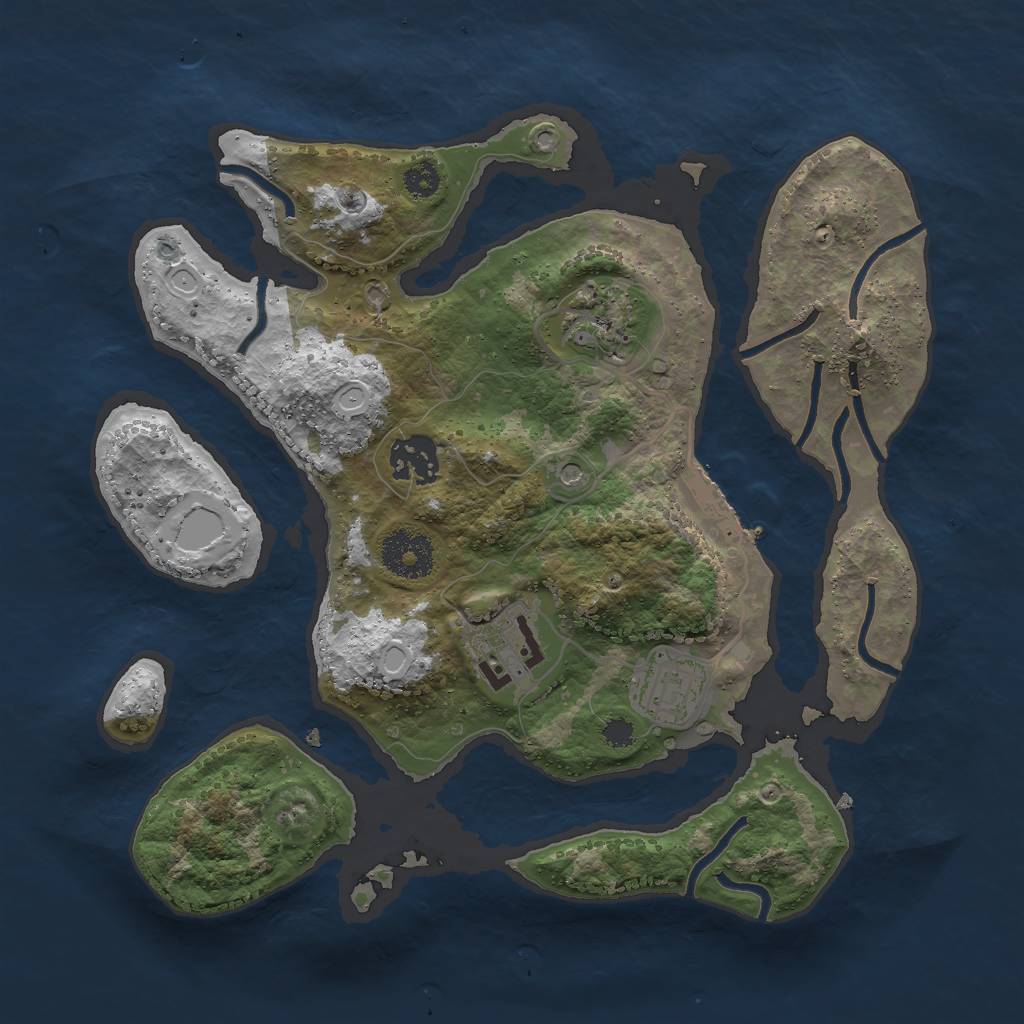 Rust Map: Procedural Map, Size: 3000, Seed: 245552845, 14 Monuments